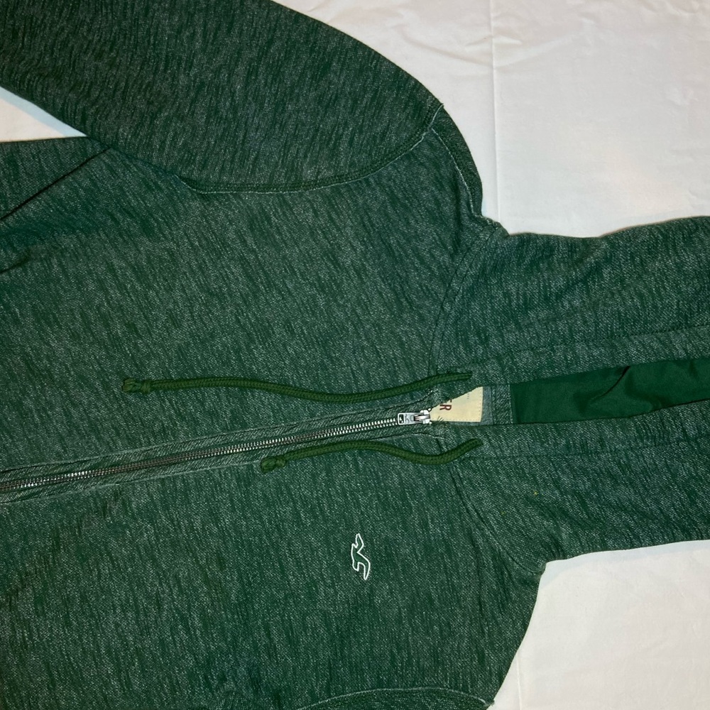 Holister green zip up jacket